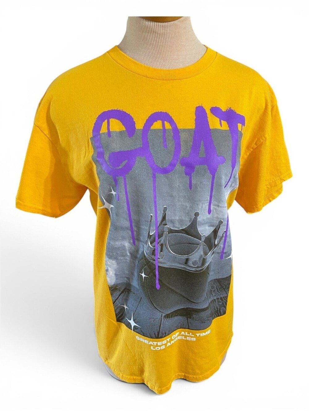 Popular Poison GOAT Greatest Of All Time Graphic T Shirt Men's Large Yellow